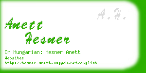 anett hesner business card